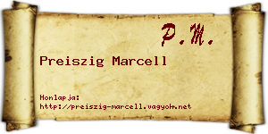 Preiszig Marcell névjegykártya